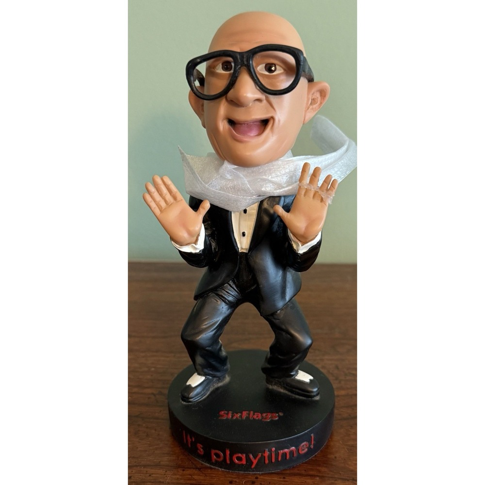 Six Flags Mr. Six It's Playtime! 7" Bobblehead Character Vintage Y2K